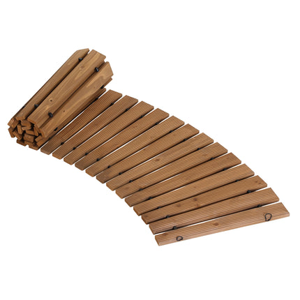 Gardeon 8FT Wooden Garden Pathway Roll-Out Curved Walkway Outdoor Backyard Brown 3