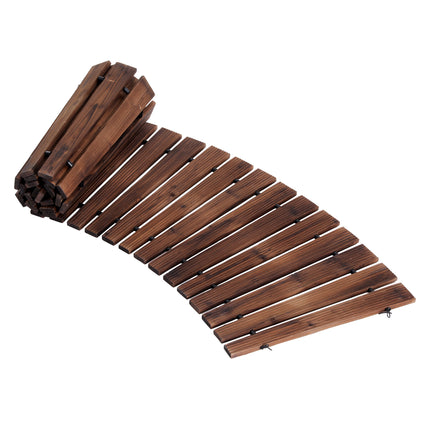 Gardeon 8FT Wooden Garden Pathway Roll-Out Curved Walkway Outdoor Backyard Charcoal Brown 3
