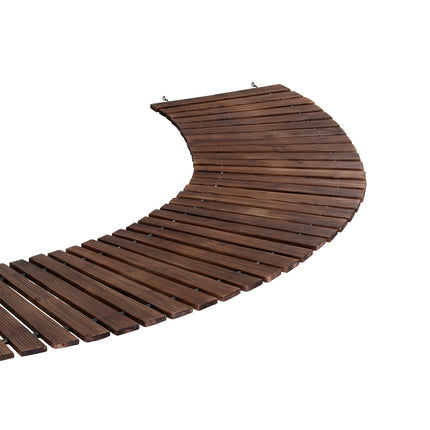 Gardeon 8FT Wooden Garden Pathway Roll-Out Curved Walkway Outdoor Backyard Charcoal Brown 8