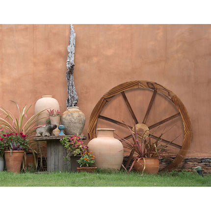 Gardeon Garden Decor Outdoor Ornament Wooden Wagon Wheel 7