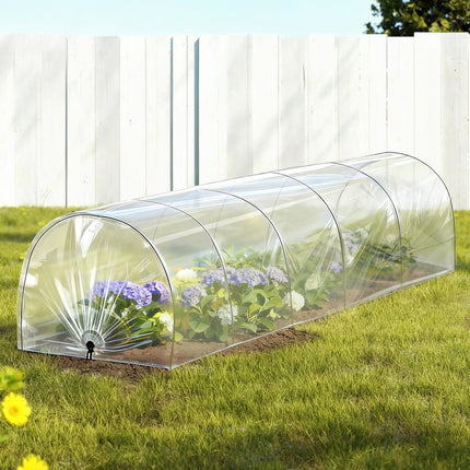 Green Fingers Mini Greenhouse 300x45x30cm Tunnel Clear PVC Steel Frame Portable 7