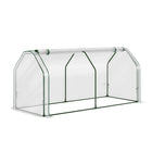 Green Fingers Mini Greenhouse PE Cover Green House Roll-Up Zippered Door 1.2x0.5x0.6M