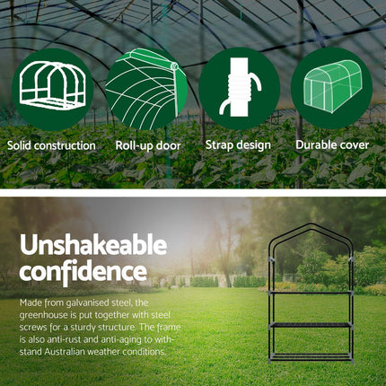 Greenfingers Greenhouse 3 Tiers Mini Green House Garden Bed Planter Box 1.28x0.7x0.5M 6