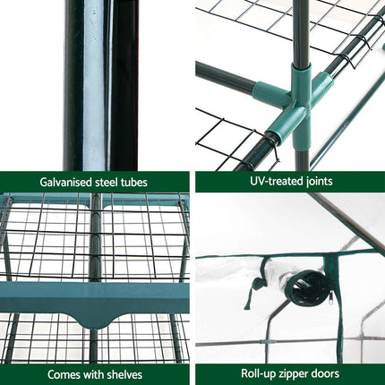 Greenfingers Greenhouse 3 Tiers Mini Green House Garden Bed Planter Box 1.28x0.7x0.5M 7