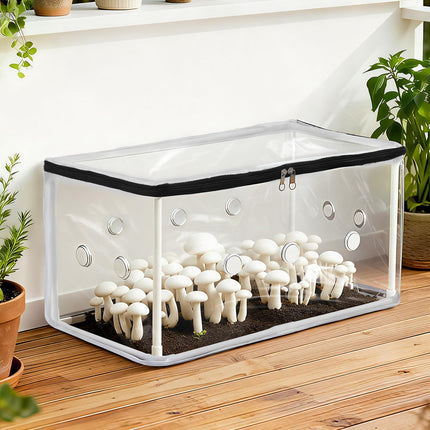 Green Fingers Mini Greenhouse 50x25x25cm PVC Cover for Mushrooms Succulents 7
