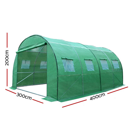 Green Fingers Greenhouse 4x3x2M Walk in Green House Tunnel Plant Garden Shed Dome 2