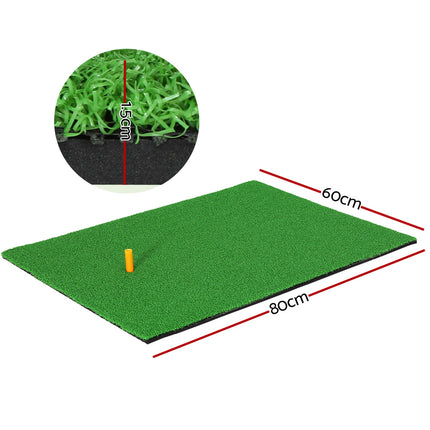 Everfit Golf Hitting Practice Mat Portable Driving Range Training Aid 80x60cm 2