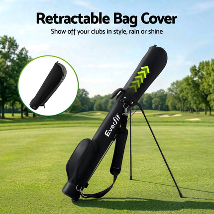 Everfit Golf Stand Bag Lightweight Sunday Pitch And Putt Bag Black 4