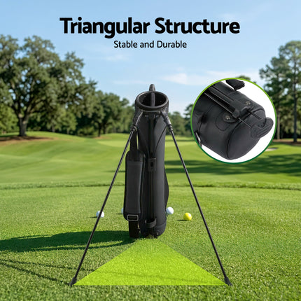 Everfit Golf Stand Bag Lightweight Sunday Pitch And Putt Bag Black 5