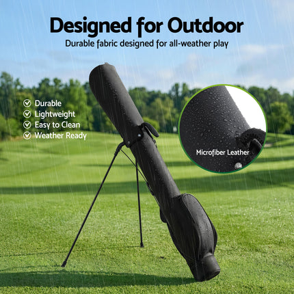 Everfit Golf Stand Bag Lightweight Sunday Pitch And Putt Bag Black 6