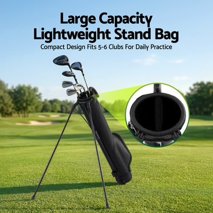 Everfit Golf Stand Bag Lightweight Sunday Pitch And Putt Bag Black 7