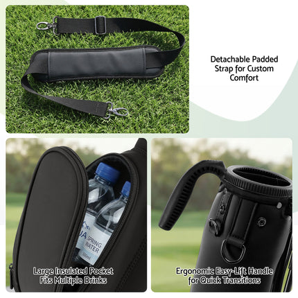 Everfit Golf Stand Bag Lightweight Sunday Pitch And Putt Bag Black 8