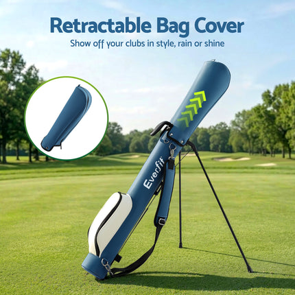 Everfit Golf Stand Bag Lightweight Sunday Pitch And Putt Bag Blue 4