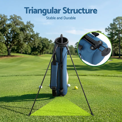 Everfit Golf Stand Bag Lightweight Sunday Pitch And Putt Bag Blue 5