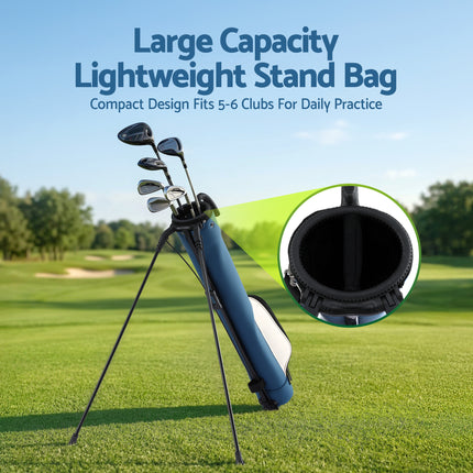 Everfit Golf Stand Bag Lightweight Sunday Pitch And Putt Bag Blue 7