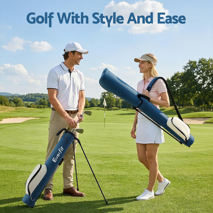 Everfit Golf Stand Bag Lightweight Sunday Pitch And Putt Bag Blue 9