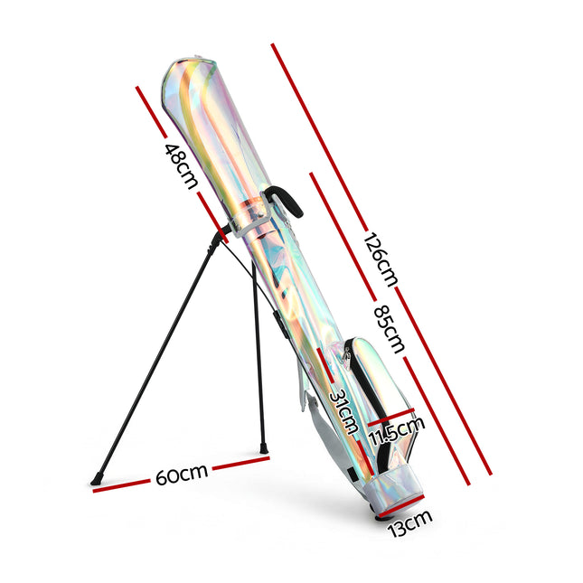 Everfit Golf Stand Bag Lightweight Sunday Pitch And Putt Bag Holographic 2