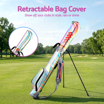 Everfit Golf Stand Bag Lightweight Sunday Pitch And Putt Bag Holographic 4