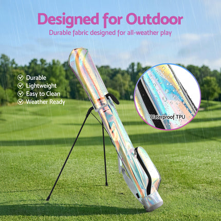 Everfit Golf Stand Bag Lightweight Sunday Pitch And Putt Bag Holographic 6
