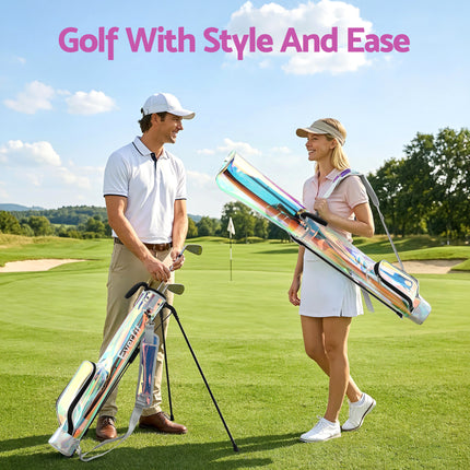 Everfit Golf Stand Bag Lightweight Sunday Pitch And Putt Bag Holographic 9