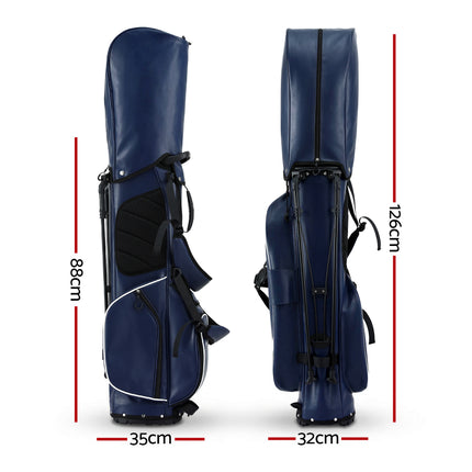Everfit Golf Stand Bag Lightweight Carry Bag Dual Strap Club Divider Blue 2