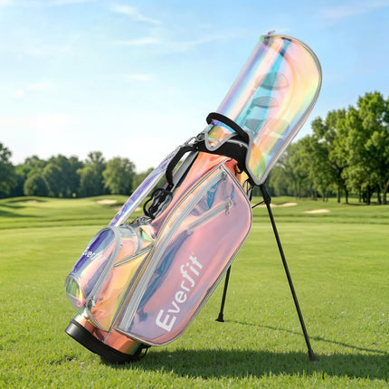 Everfit Golf Stand Bag Lightweight Carry Bag Dual Strap Club Divider Holographic 10