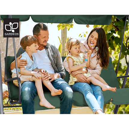 Gardeon Outdoor Swing Chair Garden Chair Bench Furniture Canopy 3 Seater Green 7