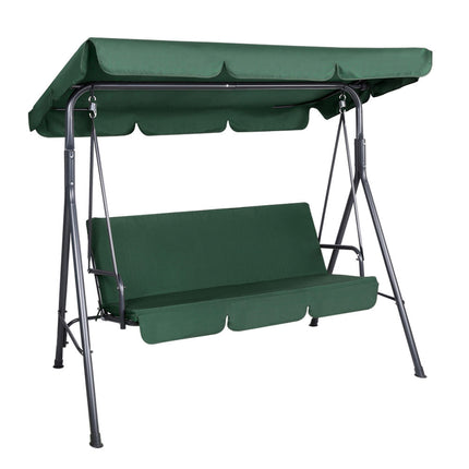 Gardeon Outdoor Swing Chair Garden Chair Bench Furniture Canopy 3 Seater Green 8