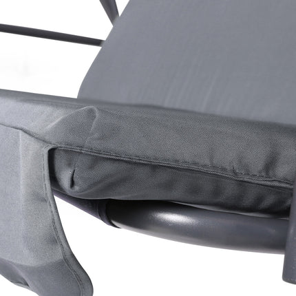 Gardeon Outdoor Swing Chair Garden Chair Bench Furniture Canopy 3 Seater Grey 7