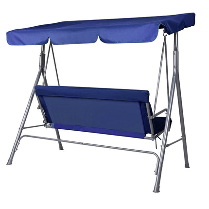 Gardeon Outdoor Swing Chair Garden Bench Furniture Canopy 3 Seater Navy 6