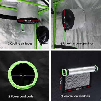 Green Fingers Grow Tent 90x50x160CM Hydroponics Kit Indoor Plant Room System 3