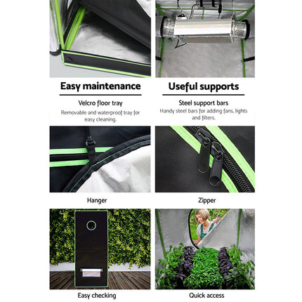 Green Fingers Grow Tent 90x50x160CM Hydroponics Kit Indoor Plant Room System 6