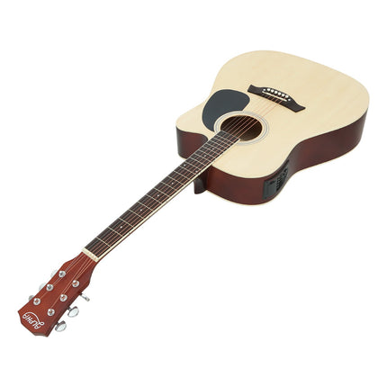 Alpha 41 Inch Acoustic Guitar Equaliser Electric Output Jack Cutaway Wood