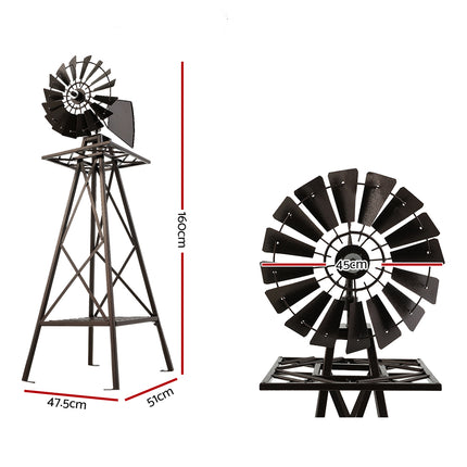 Garden Windmill 160cm Metal Ornaments Outdoor Decor Ornamental Wind Mill 2