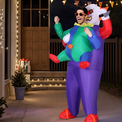 Inflatable Clown Costume Adult Suit Blow Up Party Fancy Dress Halloween Cosplay 7