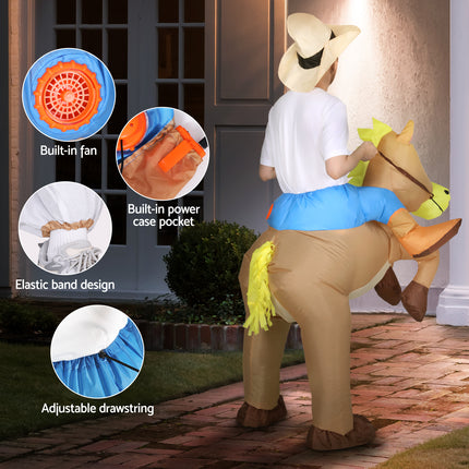 Inflatable Cowboy Costume Adult Suit Blow Up Party Fancy Dress Halloween Cosplay 5