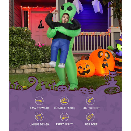 Inflatable Green Alien Costume Adult Suit Blow Up Party Fancy Dress Halloween Cosplay 5