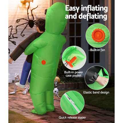 Inflatable Green Alien Costume Adult Suit Blow Up Party Fancy Dress Halloween Cosplay 7