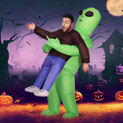 Inflatable Green Alien Costume Adult Suit Blow Up Party Fancy Dress Halloween Cosplay 8