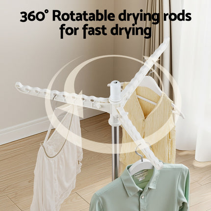 Artiss Clothes Rack Airer Rotatable Hanger Foldable 163cm 4