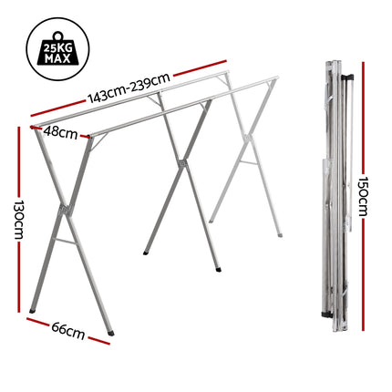 Artiss Clothes Rack Adjustable Foldable Steel 2