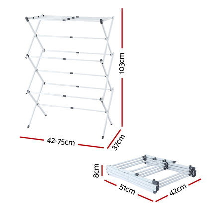 Artiss Clothes Rack Foldable Airer Drying Rack Portable No Assembly Required 2