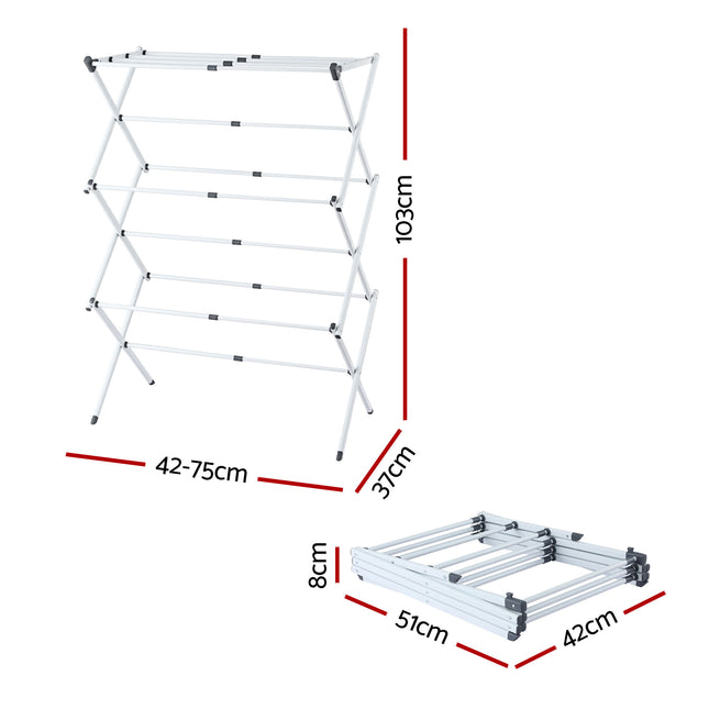 Artiss Clothes Rack Foldable Airer Drying Rack Portable No Assembly Required 2