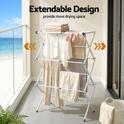 Artiss Clothes Rack Foldable Airer Drying Rack Portable No Assembly Required 4
