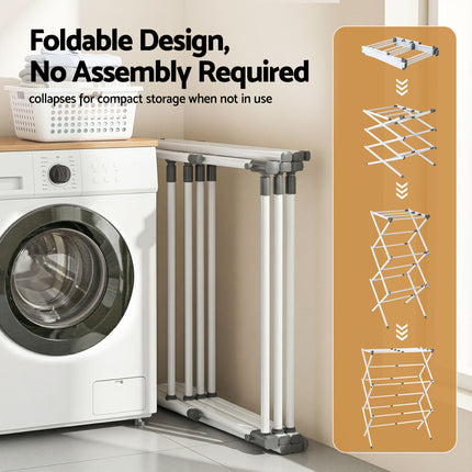 Artiss Clothes Rack Foldable Airer Drying Rack Portable No Assembly Required 5