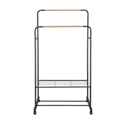 Artiss Clothes Rack Double Rod Airer Rail Coat Stand Hanger Storage Shelf 4