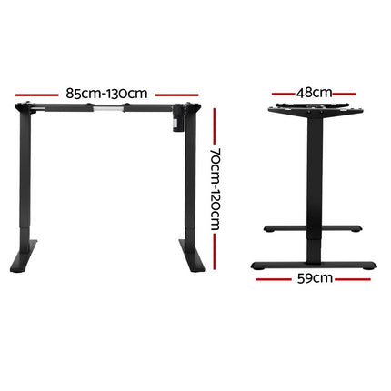 Artiss Electric Standing Desk Frame Only Height Adjustable 70KG Load Black 2