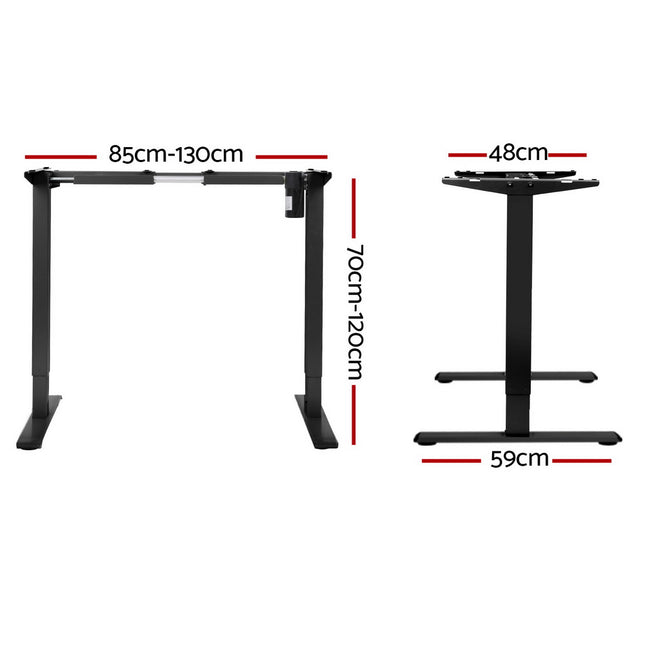 Artiss Electric Standing Desk Frame Only Height Adjustable 70KG Load Black 2