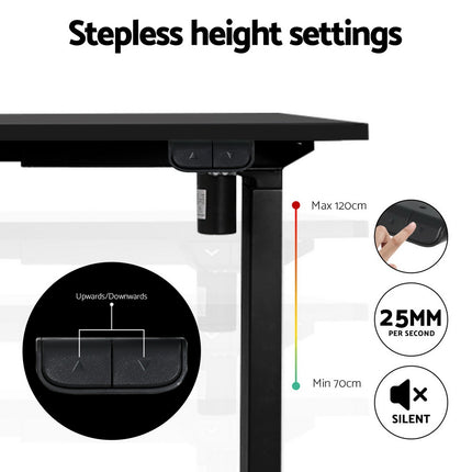 Artiss Electric Standing Desk Frame Only Height Adjustable 70KG Load Black 4