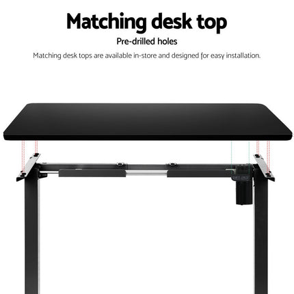 Artiss Electric Standing Desk Frame Only Height Adjustable 70KG Load Black 6